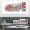 Designart - Moving In and Out of Traffic I Red Grey - Geometric Canvas Art